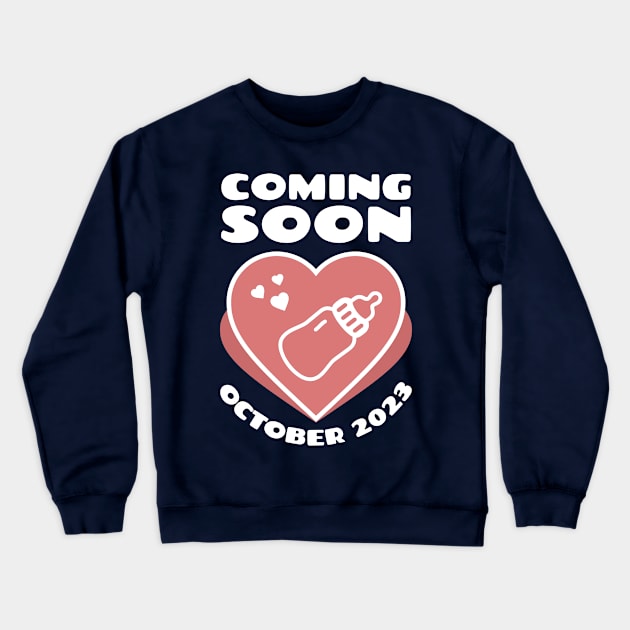 Baby Announcement. Feeding Bottle. October 2023 Crewneck Sweatshirt by KOTYA